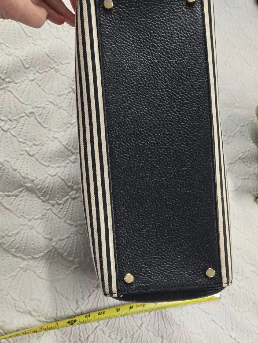 Kate Spade Houston Street Leo Striped Leather Satchel Tote